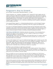 Ferguson's Key to Growth - Ferguson Enterprises, Inc.