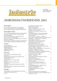 JAHRESINHALTSVERZEICHNIS 2003 - Industrie Management