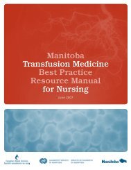 Manitoba Transfusion Medicine Best Practice Resource Manual for ...