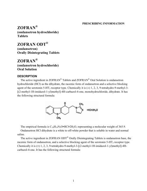 Zofran Tablets Orally Disintegrating Tablets Oral Gsk Source