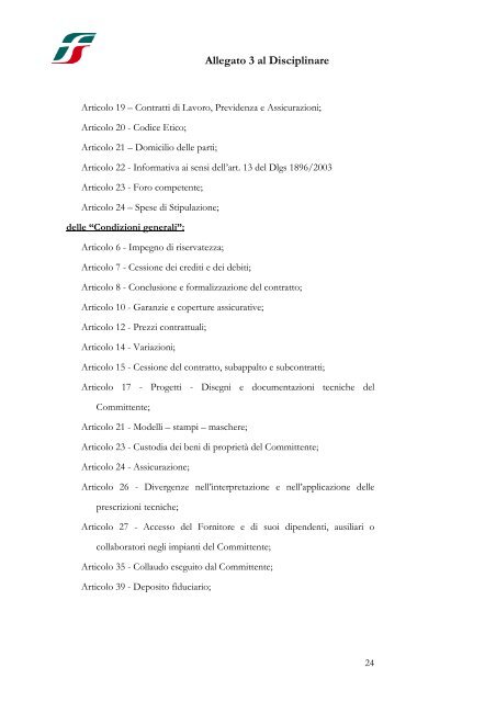 All. 3 SCHEMA DI ACCORDO QUADRO - Ferrovie dello Stato Italiane