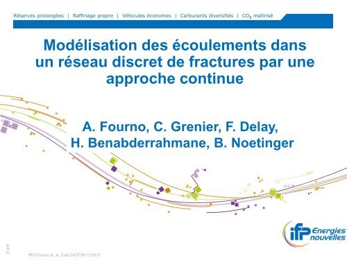 ModÃ©lisation des Ã©coulements dans un rÃ©seau ... - Cast3M - CEA