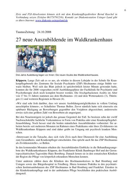 Waldkrankenhaus Köppern - Arbeit und Leben (DGB/VHS)