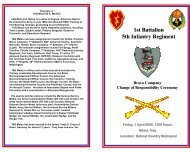 B Company Change of Responsibility - 5th INFANTRY REGIMENT ...