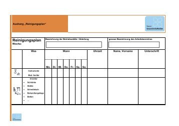 Aushang Reinigungsplan - Forum Gesundheitsmedien