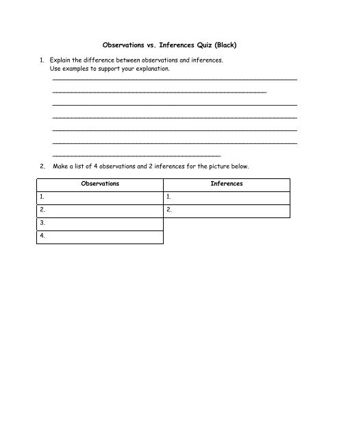 Observations Vs Inferences Quiz Black Wordpress Com