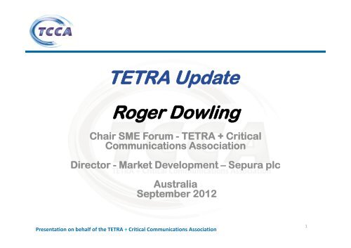 TETRA update - Roger Dowling