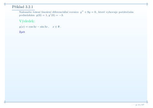 Kapitola 3: Lineární diferenciální rovnice