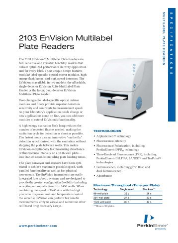 2103 EnVision Multilabel Plate Readers - PerkinElmer