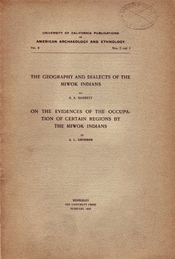 The geography and dialects of the miwok indians - California Valley ...