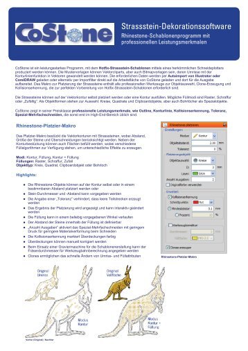 Strassstein-Dekorationssoftware