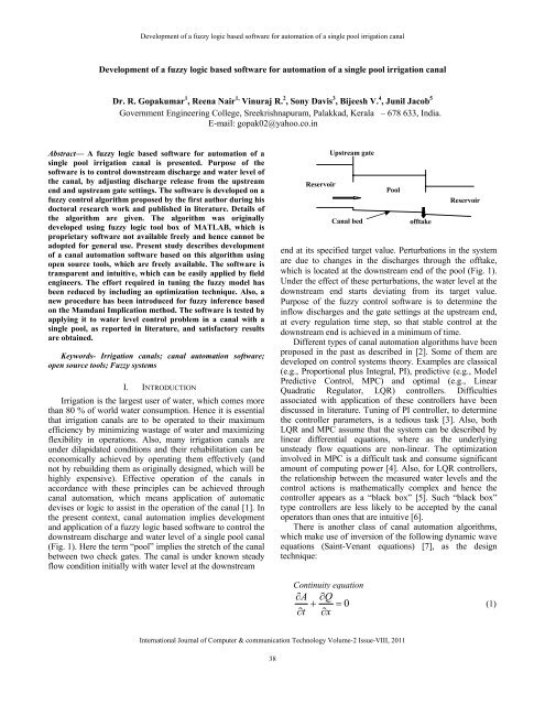Development of a fuzzy logic based software for automation of a ...