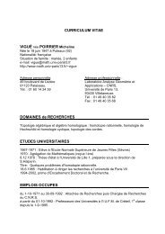 CURRICULUM VITAE VIGUÃ nÃ©e POIRRIER Micheline DOMAINES ...