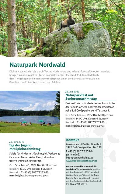 Naturparke Niederösterreich Sommerprogramm 2013