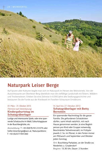 Naturparke Niederösterreich Sommerprogramm 2013