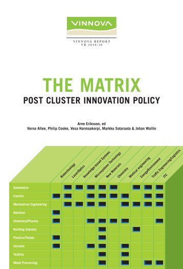 The Matrix - Post cluster innovation policy - Vinnova