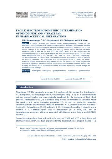 FACILE SPECTROPHOTOMETRIC DETERMINATION OF ...
