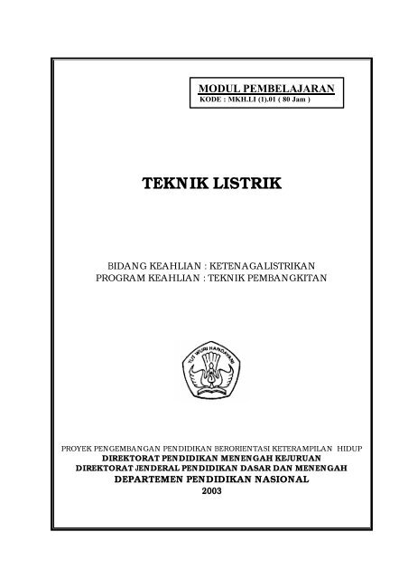 Cover Teknik Listrik - e-Learning Sekolah Menengah Kejuruan