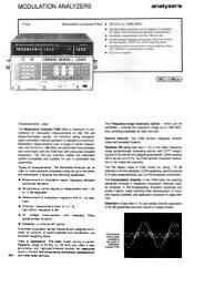 MODULATION ANALYZERS - Helmut Singer Elektronik