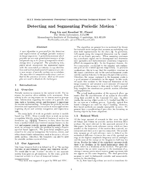 Detecting and Segmenting Periodic Motion - CiteSeerX