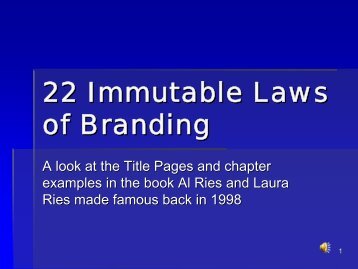 22 Immutable Laws of Branding - sapvb.org