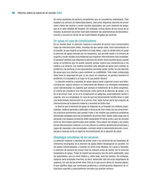 Informe sobre la salud en el mundo 2005 Â¡Cada madre y ... - eFaber