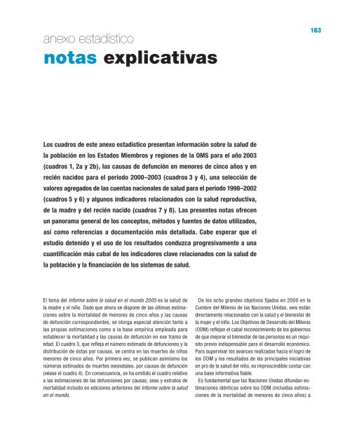 Informe sobre la salud en el mundo 2005 Â¡Cada madre y ... - eFaber