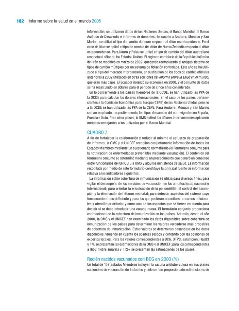 Informe sobre la salud en el mundo 2005 Â¡Cada madre y ... - eFaber