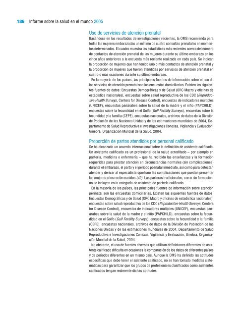 Informe sobre la salud en el mundo 2005 Â¡Cada madre y ... - eFaber