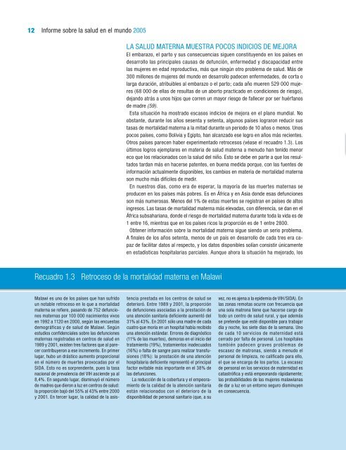 Informe sobre la salud en el mundo 2005 Â¡Cada madre y ... - eFaber