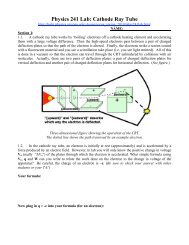 Physics 241 Lab: Cathode Ray Tube