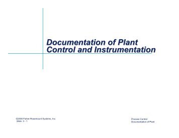 Documentation of Plant Control and Instrumentation - Modeling and ...