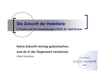 Die Zukunft der Hotellerie - Maleki Conferences GmbH