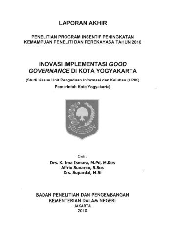 LAPORAN AKHIR INOVASIIMPLEMENTASI GOOD ... - KM Ristek