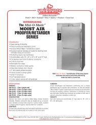 UNI-PR PROOFER/RETARDER - Unisource food Equipment