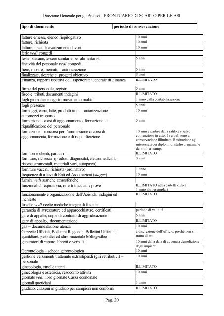 Prontuario di scarto per le ASL