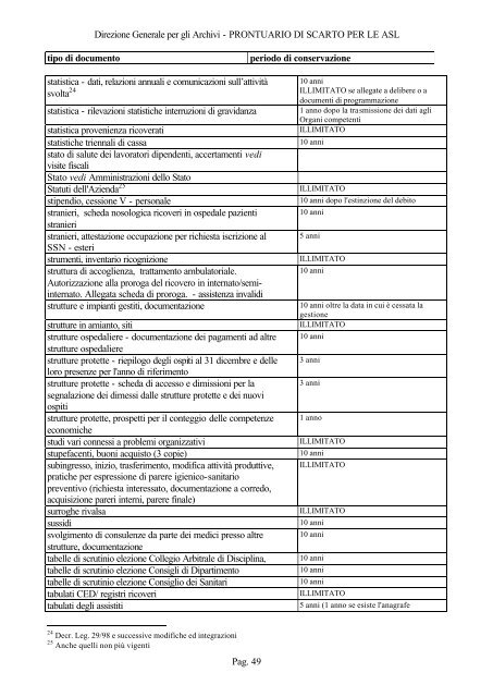 Prontuario di scarto per le ASL