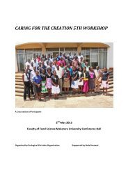 caring for the creation 5th workshop - Assembly of Confessing ...