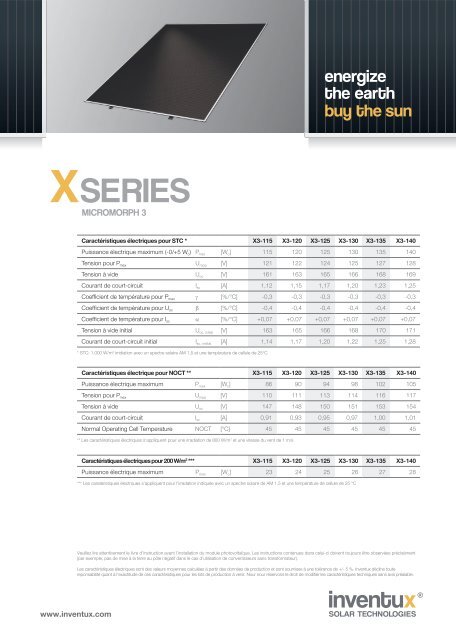 X-Series MICROMORPH - fiche technique