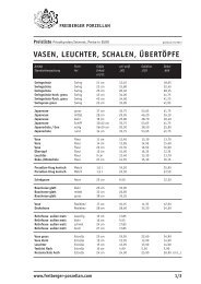 VASEN, LEUCHTER, SCHALEN, ÃBERTÃPFE - Freiberger Porzellan