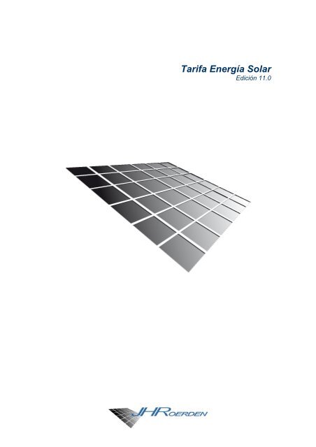 Tarifa EnergÃ­a Solar - JHRoerden
