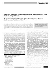 Immobilized Reagents - Department of Medicinal Chemistry