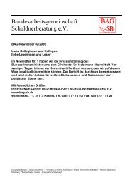 Bundesarbeitsgemeinschaft Schuldnerberatung e.V. - BAG-SB