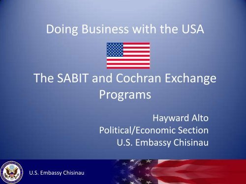 Mr. Hayward Alto - The SABIT and Cohran Exchange Program