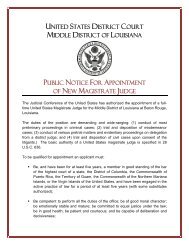 U.S. Magistrate Judge Vacancy - Middle District of Louisiana