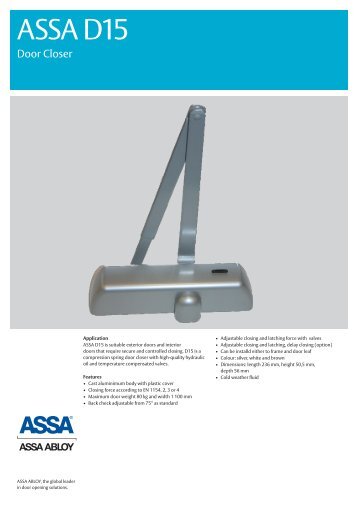 Door closer ASSA D15 - ASSA ABLOY