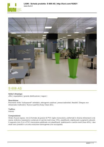 Scarica la scheda tecnica della linea prodotto S 608 AS - Infobuild