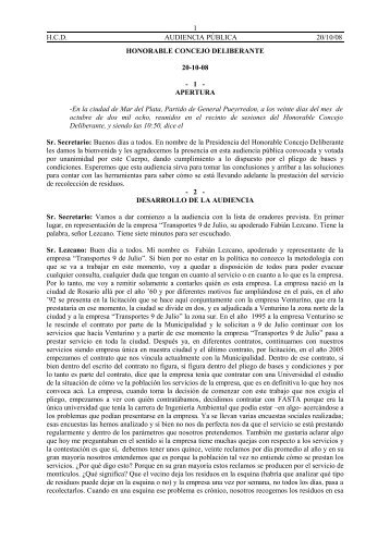 Higiene Urbana 20-10-08 - Honorable Concejo Deliberante del ...