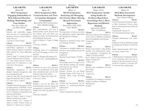 Final Program - Society for Risk Analysis