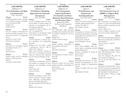 Final Program - Society for Risk Analysis